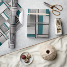 Teal Matrix Luxe Wrapping Paper