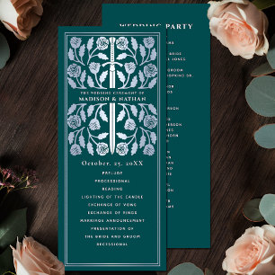 Teal Mediaeval Silver Sword Royal Wedding Programme
