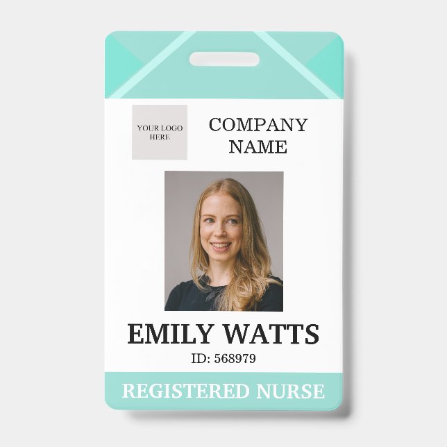 Teal Medical Doctor Aged Care Security Photo ID Badge (Front)