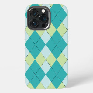 Teal Melon Mod Argyle iPhone 13 Pro Case
