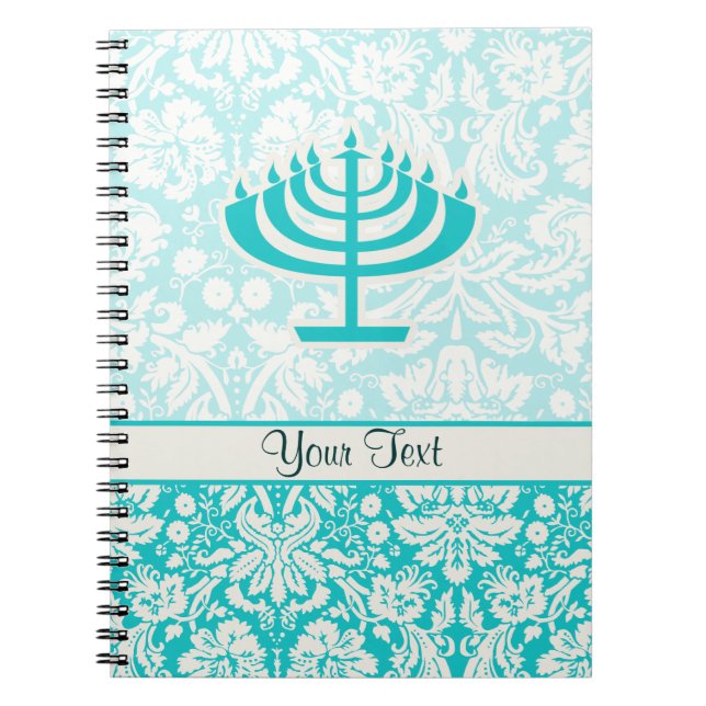 Teal Menorah Notebook (Front)