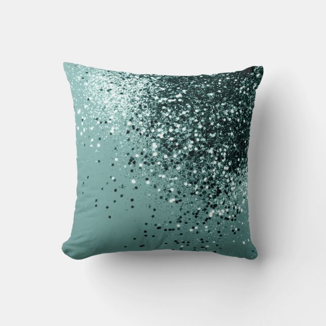 Teal Mermaid Ocean Glitter #1 #shiny #decor Cushion (Front)