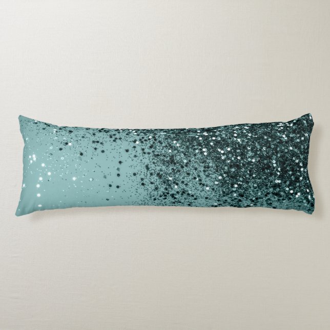 Teal Mermaid Ocean Glitter #4 (Faux Glitter) #art  Body Cushion (Front)