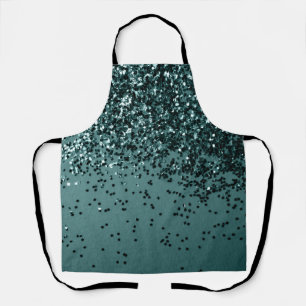 Teal Mermaid Ocean Glitter #5 (Faux Glitter) #art Apron