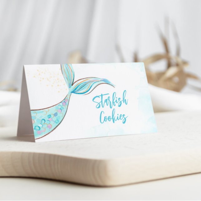 Teal Mermaid Party Food Labels (Creator Uploaded)