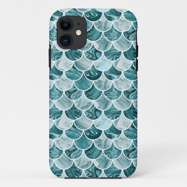 Teal mermaid scales Case-Mate iPhone case (Back)