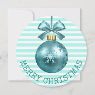 Teal Merry Christmas Personalised Card