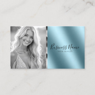 Teal Metallic Custom modern Business Card