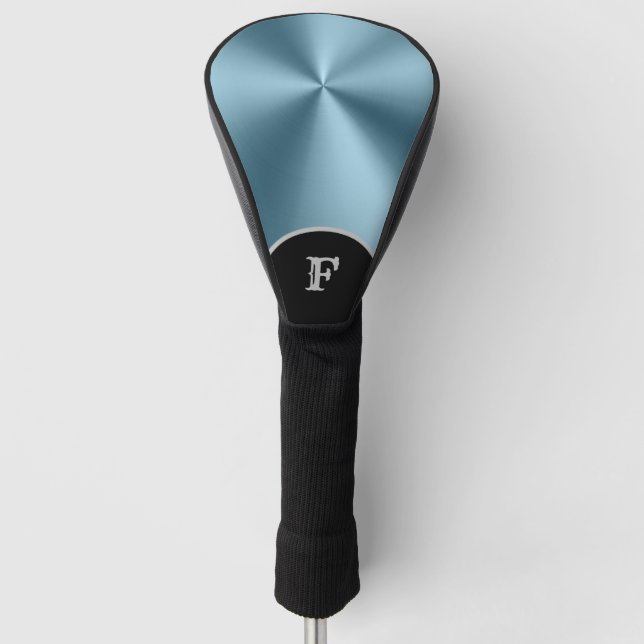 Teal Metallic Monogram Golf Head Cover (Front)