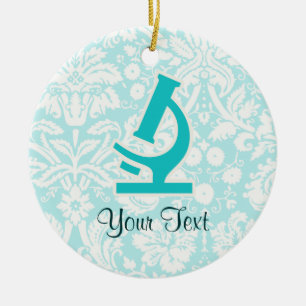 Teal Microscope; Cute Ceramic Tree Decoration