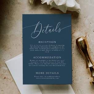 Teal Minimal Wedding Details Enclosure Card