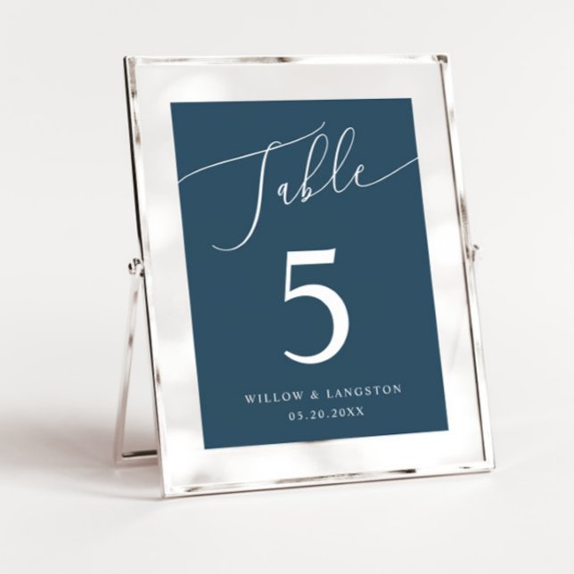 Teal Minimal Wedding   Table Number (Creator Uploaded)
