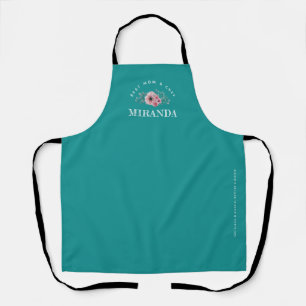 Teal Minimalist Best Mom & Chef Personalized Apron