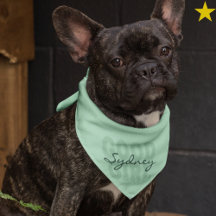 Teal Minimalist Good Girl Custom Name Pet Bandanna