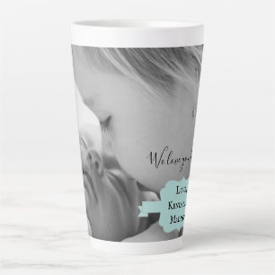 Teal Minimalist Photo Mother's Day Latte Mug