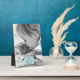Teal Minimalist Photo Mother's Day Plaque