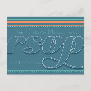 Teal Mint + Orange RSVP Postcard