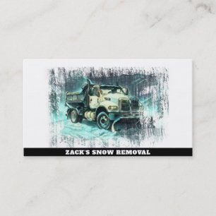 *~*  Teal Mint Snow Removal Snow Plough Truck AP74 Business Card