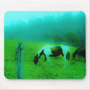 Teal mist Reto coloured painted pony Horse Mouse Mat