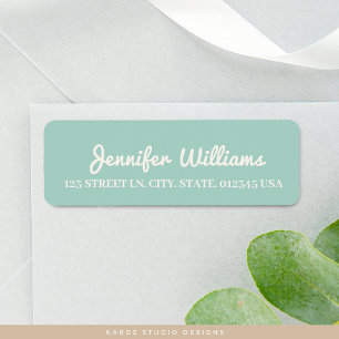 Teal Modern Address Label