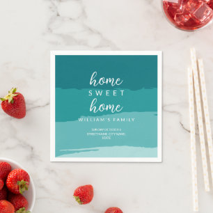 Teal Modern Elegant New Home Housewarming Party Napkin