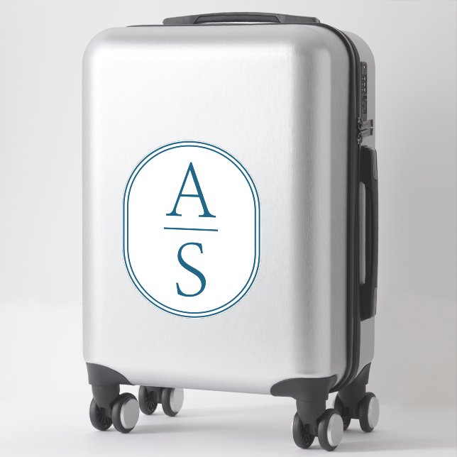 Teal Monogram Initials Modern Simple Luggage (Suitcase)