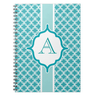 Teal Monogram Journal School Notebook Gift