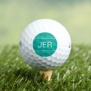 Teal Monogrammed Initial Personalised Golfer Golf Balls