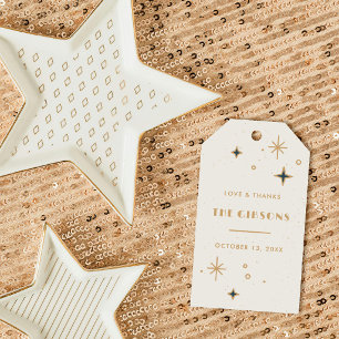 Teal Moon & Stars Celestial Wedding Favour Gift Tags