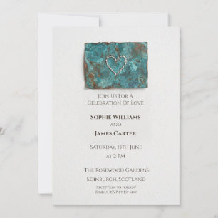 Teal Mosaic Wedding Invitation