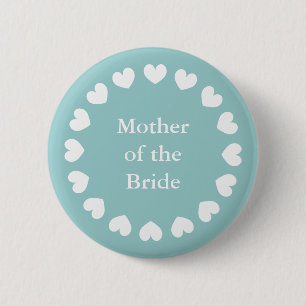 Teal mother of the bride button for weddings