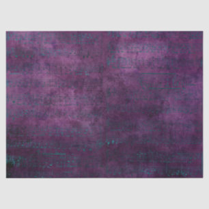 Teal Musical Notes on Purple Decoupage Tissue Paper