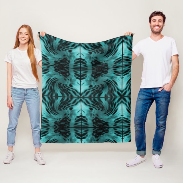 Teal n Black Fleece Blanket (In Situ)
