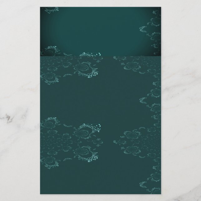 Teal n Light Blue Paper Stationery Sheet (Front)
