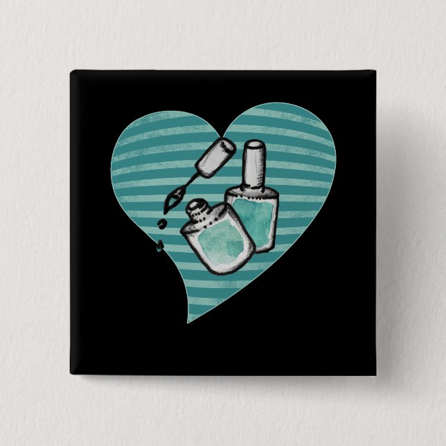 Teal Nail polish 15 Cm Square Badge (Front)