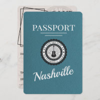 Teal Nashville Passport Save The Date