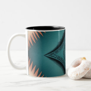 Teal Navajo Peach Sunburst Two-Tone Coffee Mug