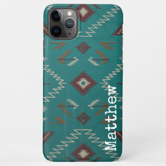 Teal Navajo Tribal Geometric Pattern Phone Case