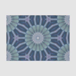 Teal & Navy Geometric Kaleidoscope Pattern Tissue Paper