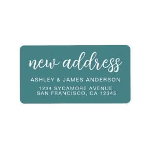 Teal New Address Label
