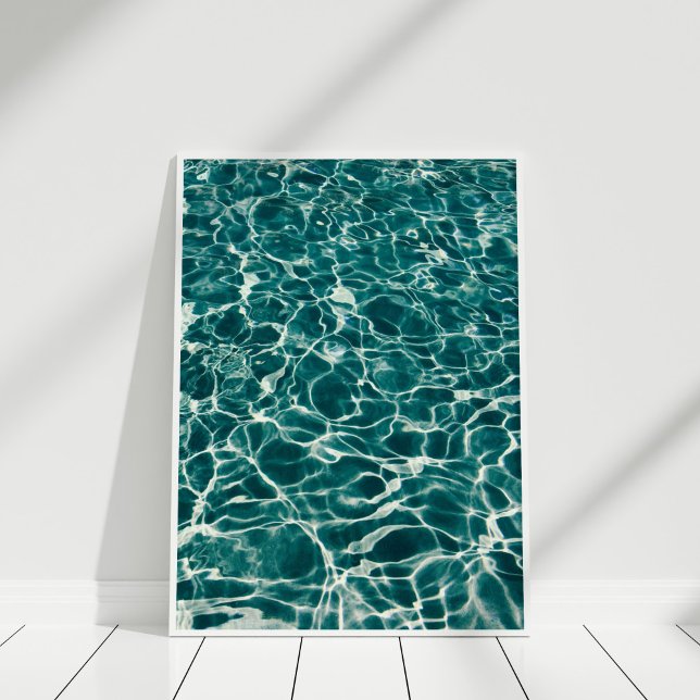Teal Ocean Foam Poster (Teal Ocean Foam Poster in white frame.)