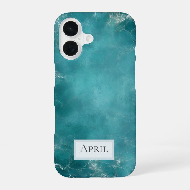 Teal Ocean iPhone 16 Case (Back)