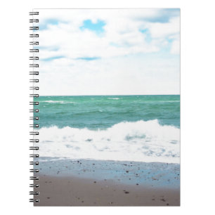 Teal Ocean, Sandy Beach Notebook