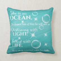Teal Ocean Themed Poem With White Typography