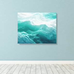 Teal Ocean Waves Abstract Dream  Canvas Print