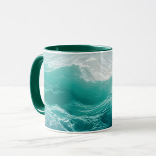 Teal Ocean Waves Abstract Dream  Mug