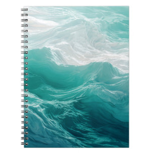 Teal Ocean Waves Abstract Dream Notebook