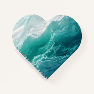 Teal Ocean Waves Abstract Dream Notebook