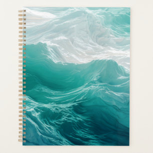 Teal Ocean Waves Abstract Dream Planner