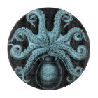Teal Octopus on Cutting Board